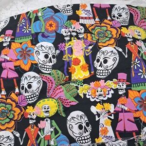 Alexander Henry Fabric Day of‎ the Dead Los Novios Cotton 3/4 Yard Colorful